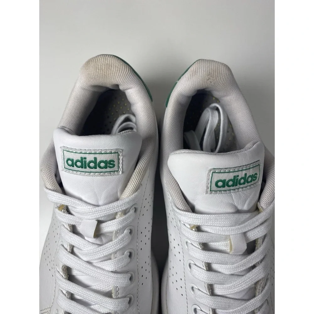 Adidas Advantage Men's Size 7.5 Sneakers White Green Low Top